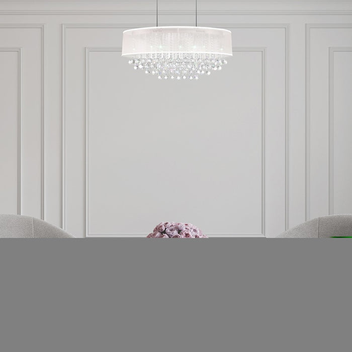 CWI Lighting Radiant 6 Light Drum Shade Chandelier, Chrome