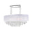 CWI Radiant 9 Light Drum Shade 36" Chandelier, Chrome/White