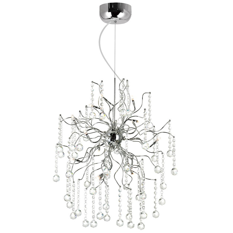 CWI Lighting Cherry Blossom 15 Light Chandelier, Chrome - 5066P20C