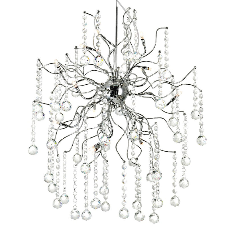 CWI Lighting Cherry Blossom 15 Light Chandelier, Chrome