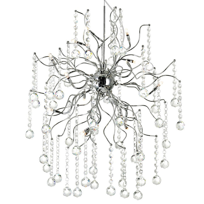 CWI Lighting Cherry Blossom 15 Light Chandelier, Chrome