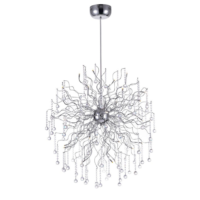 CWI Lighting Cherry Blossom 32 Light Chandelier, Chrome - 5066P35C