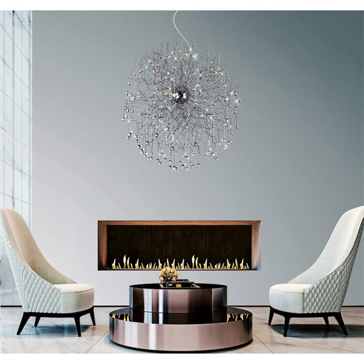 CWI Lighting Cherry Blossom 32 Light Chandelier, Chrome