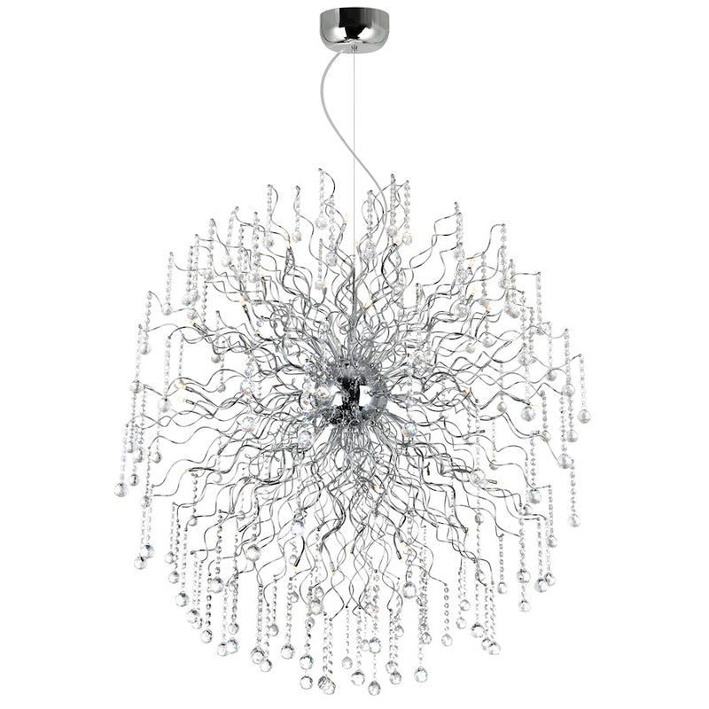 CWI Lighting Cherry Blossom 48 Light Chandelier, Chrome