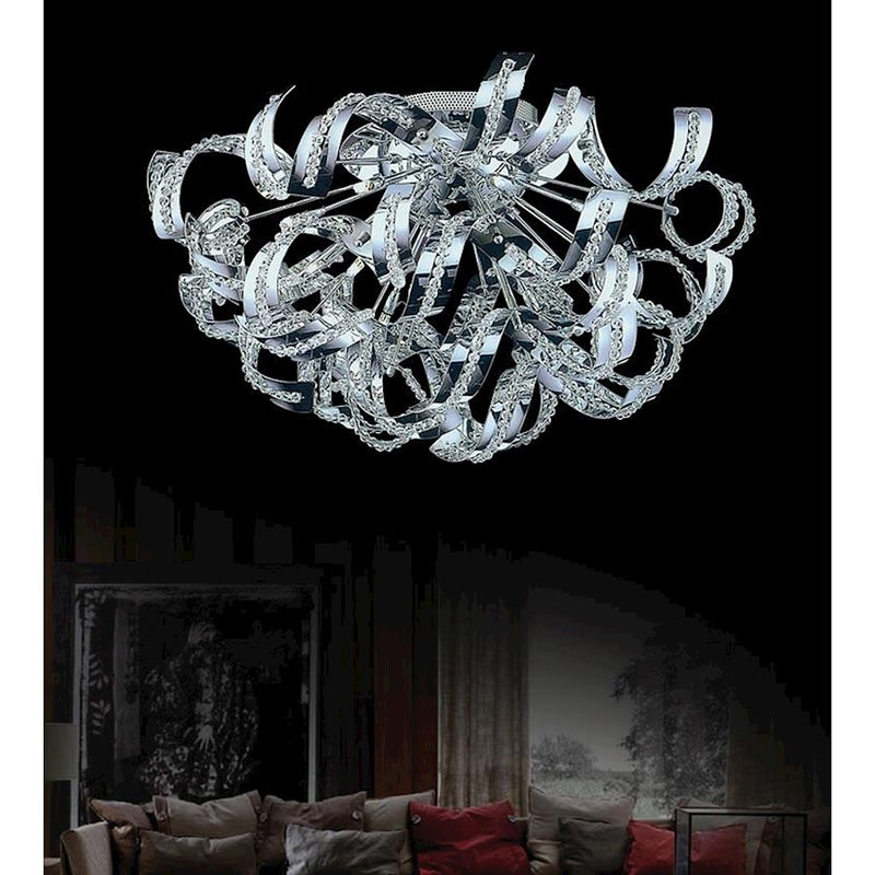 CWI Lighting Swivel 9 Light Flush Mount, Chrome