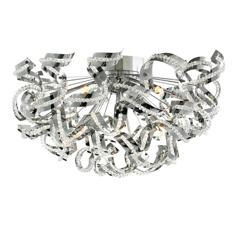 CWI Lighting Swivel 13 Light Flush Mount, Chrome