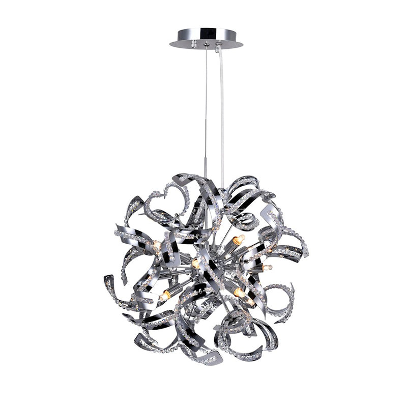 CWI Lighting Swivel 12 Light Chandelier, Chrome