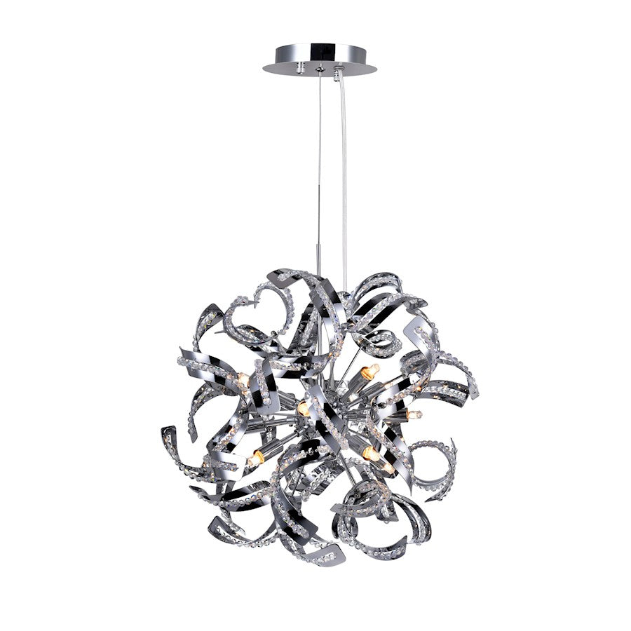 CWI Lighting Swivel 12 Light Chandelier, Chrome - 5067P19C