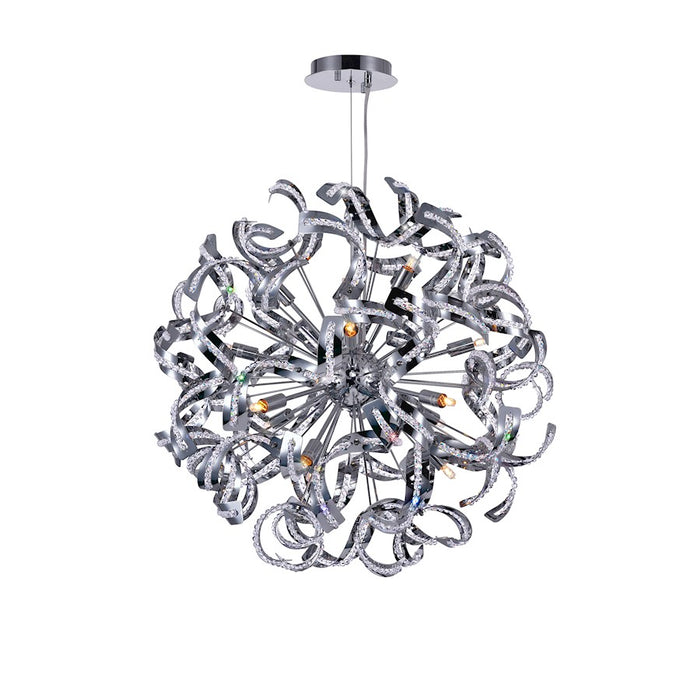 CWI Lighting Swivel 14 Light Chandelier, Chrome - 5067P22C