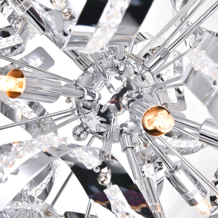 CWI Lighting Swivel 18 Light Chandelier, Chrome