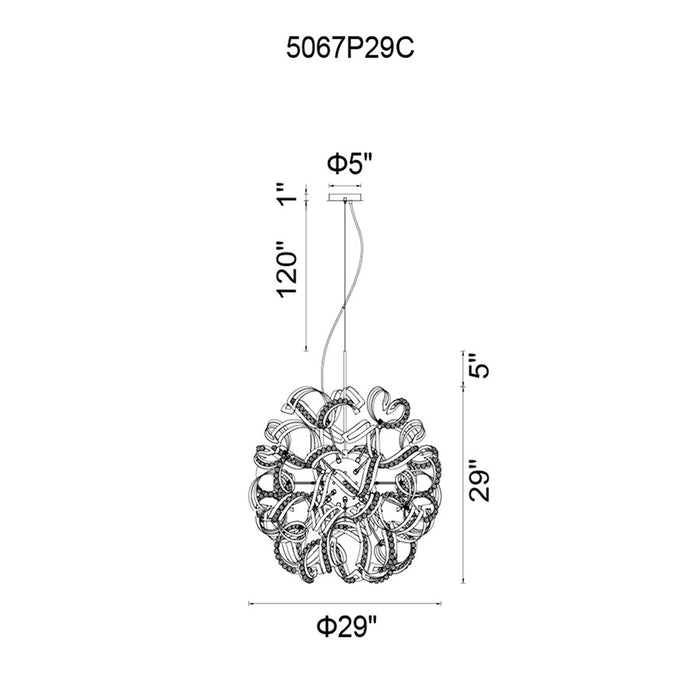 CWI Lighting Swivel 18 Light Chandelier, Chrome
