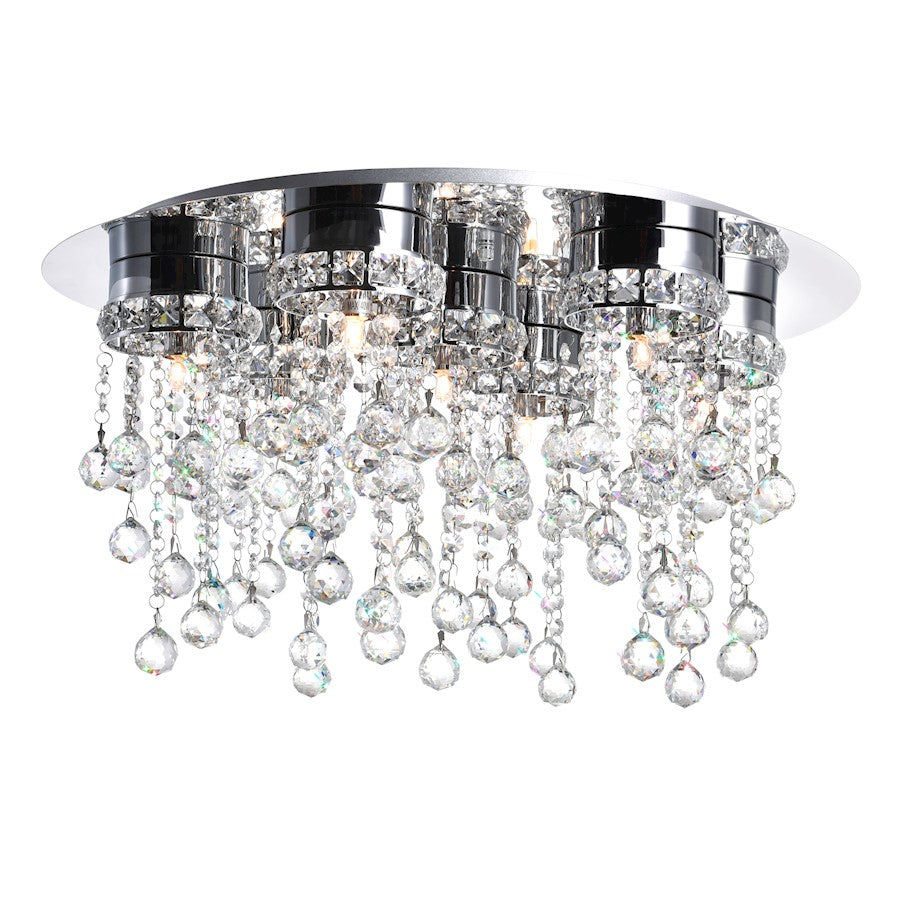 CWI Lighting Monica 7 Light Flush Mount, Chrome - 5072C24C-R