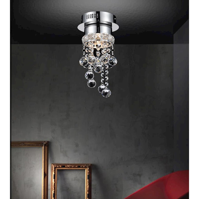 CWI Lighting Monica 1 Light Flush Mount, Chrome