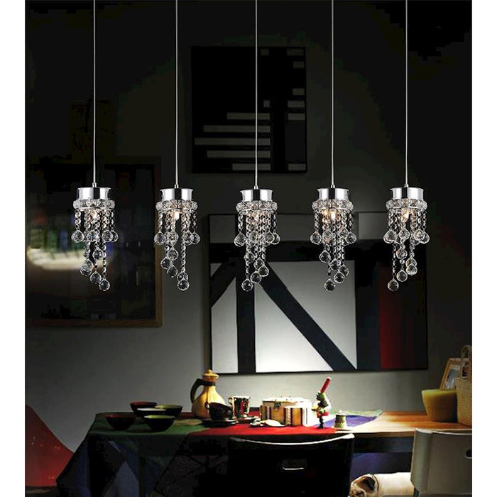 CWI Lighting Monica 5 Light Multi Light Pendant, Chrome - 5072P36C-RC