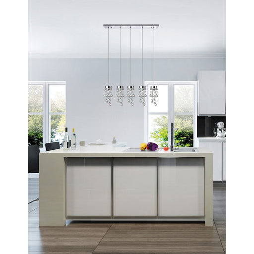 CWI Lighting Monica 5 Light Multi Light Pendant, Chrome