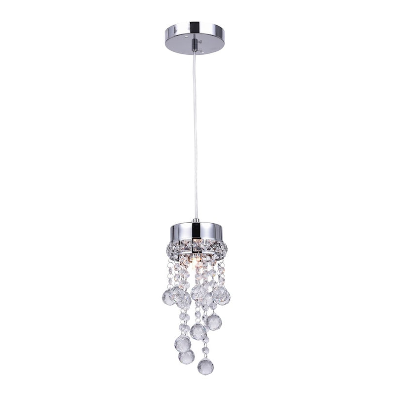 CWI Lighting Monica 1 Light Down Mini Pendant, Chrome
