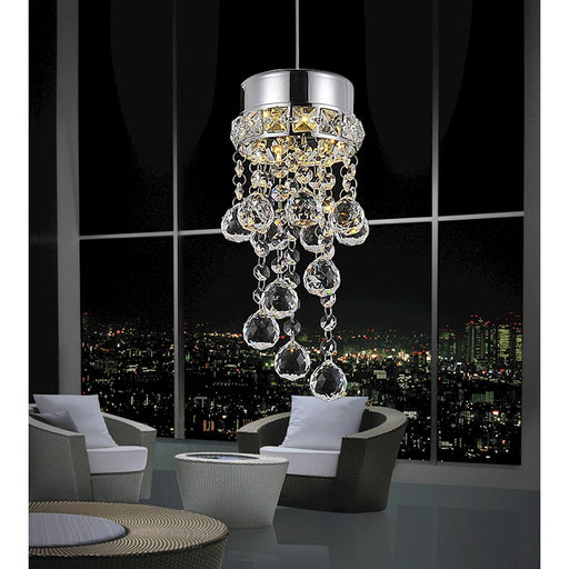 CWI Lighting Monica 1 Light Down Mini Pendant, Chrome