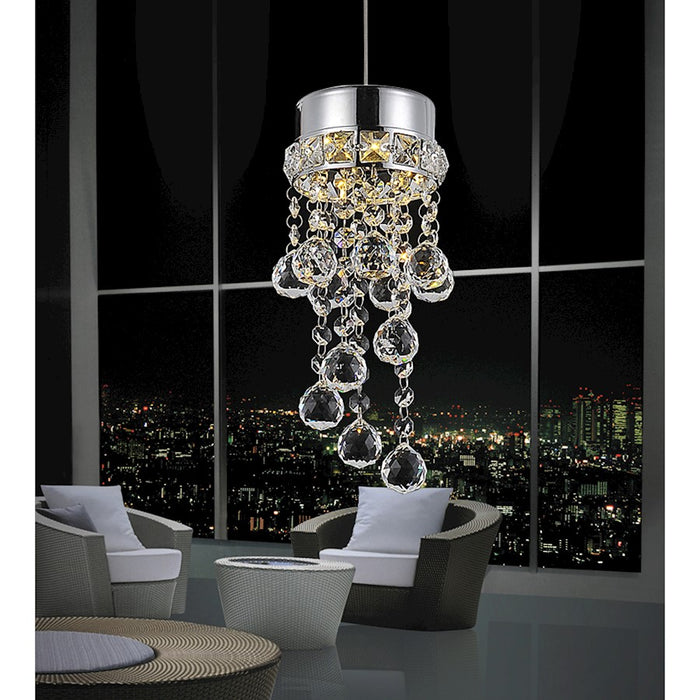 CWI Lighting Monica 1 Light Down Mini Pendant, Chrome