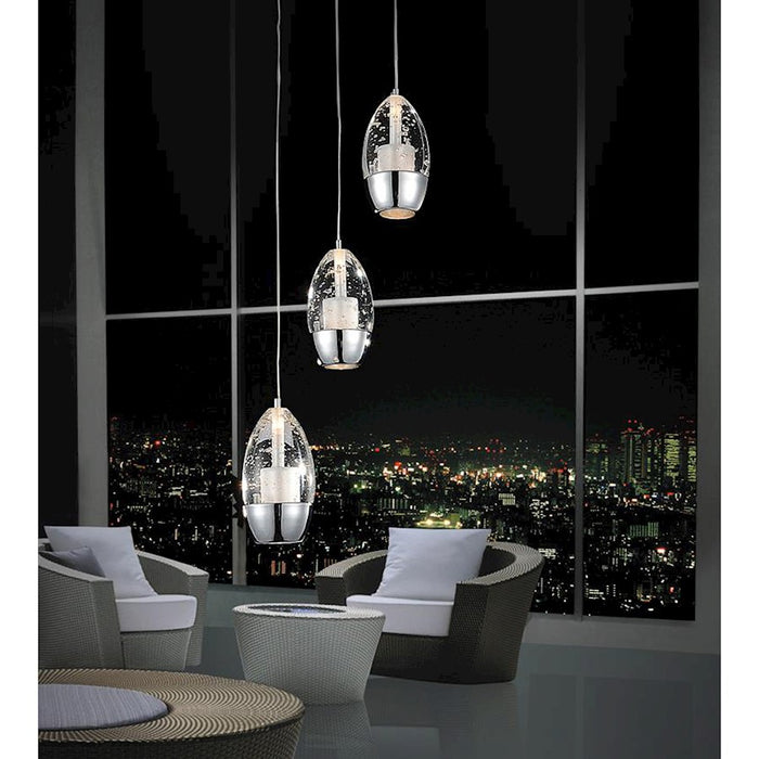 CWI Lighting Perrier 3 Light 10" Multi Light Pendant, Chrome