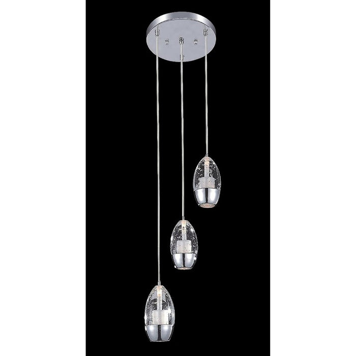 CWI Lighting Perrier 3 Light 10" Multi Light Pendant, Chrome