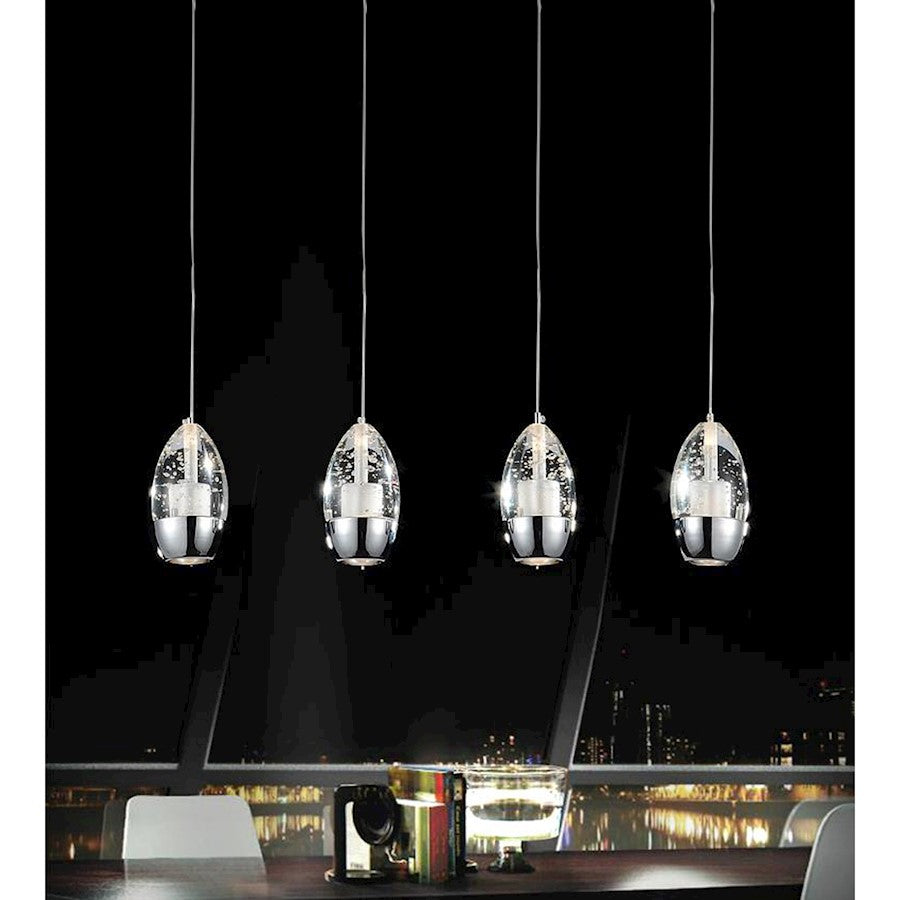 CWI Lighting Perrier 4 Light 22" Multi Light Pendant, Chrome - 5077P22C-RC