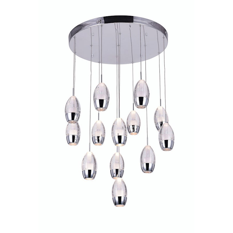 CWI Lighting Perrier 13 Light 24" Multi Light Pendant, Chrome