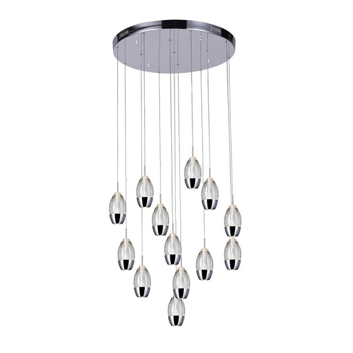 CWI Lighting Perrier 13 Light 24" Multi Light Pendant, Chrome