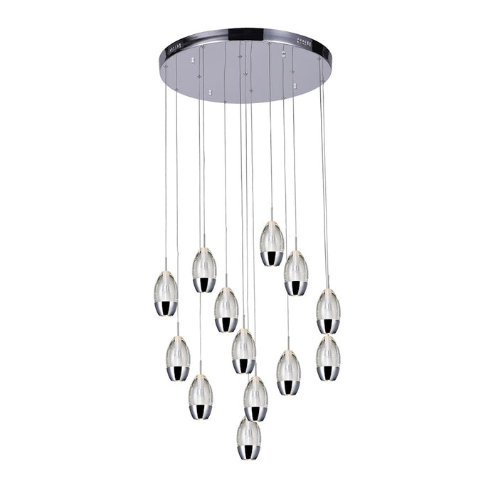 CWI Lighting Perrier 13 Light 24" Multi Light Pendant, Chrome