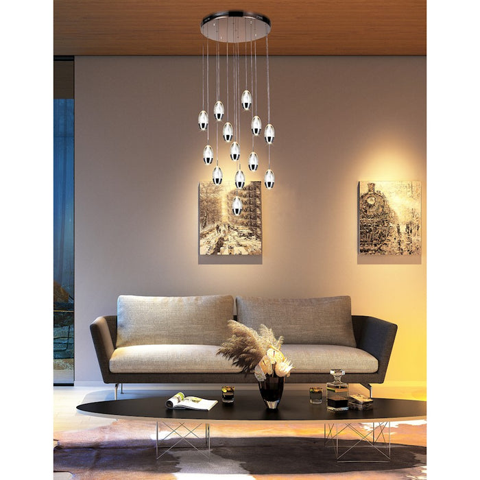 CWI Lighting Perrier 13 Light 24" Multi Light Pendant, Chrome