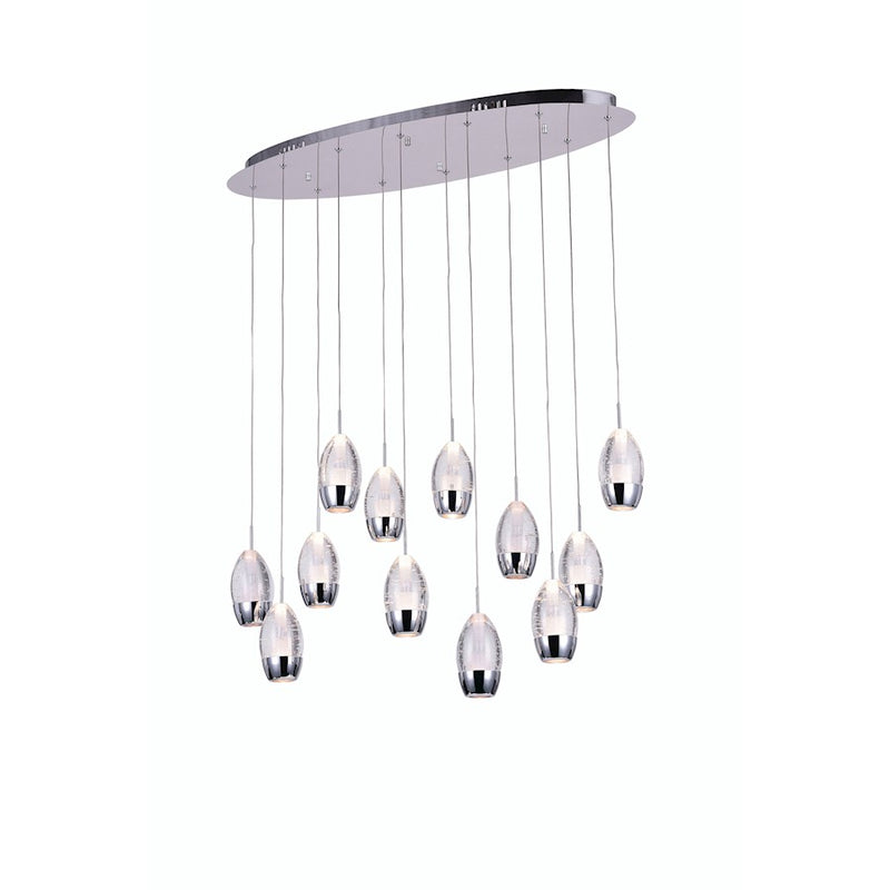 CWI Lighting Perrier 12 Light 34" Multi Light Pendant, Chrome