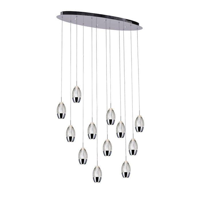 CWI Lighting Perrier 12 Light 34" Multi Light Pendant, Chrome