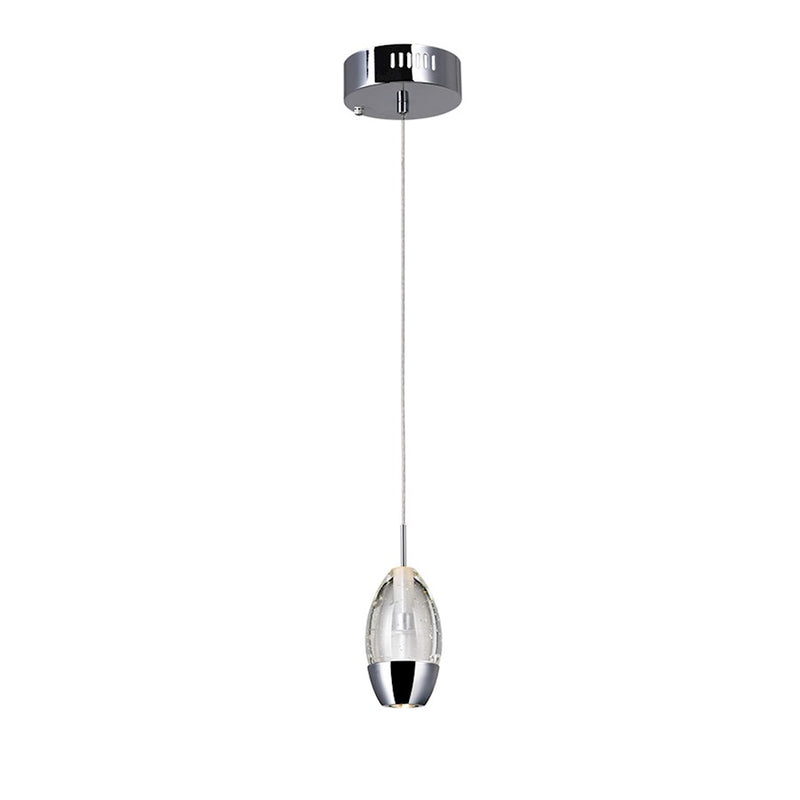 CWI Lighting Perrier 1 Light 5" Down Mini Pendant, Chrome