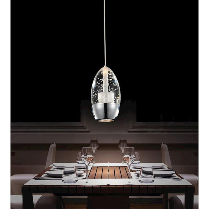 CWI Lighting Perrier 1 Light 5" Down Mini Pendant, Chrome