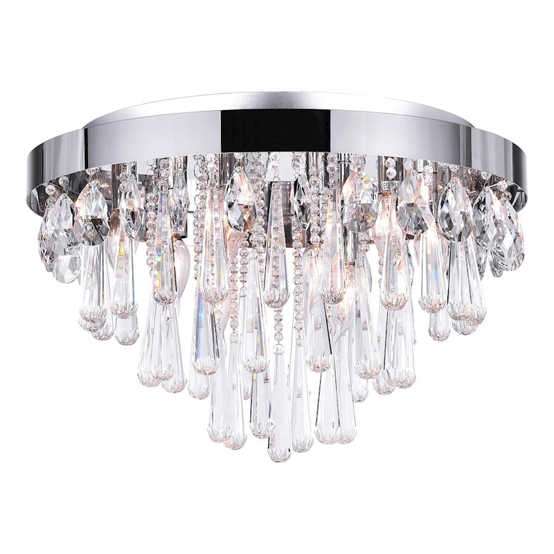 CWI Lighting Vast 8 Light Flush Mount, Chrome