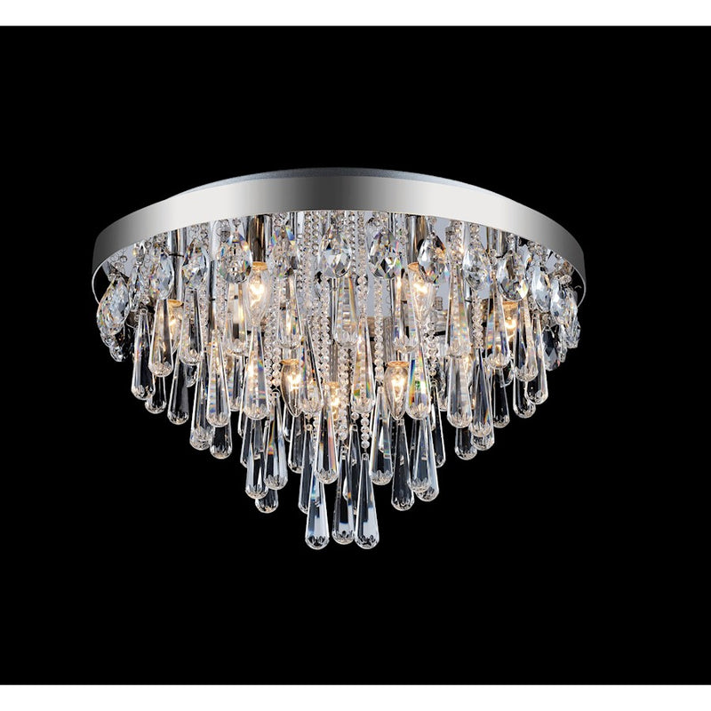 CWI Lighting Vast 10 Light Flush Mount, Chrome