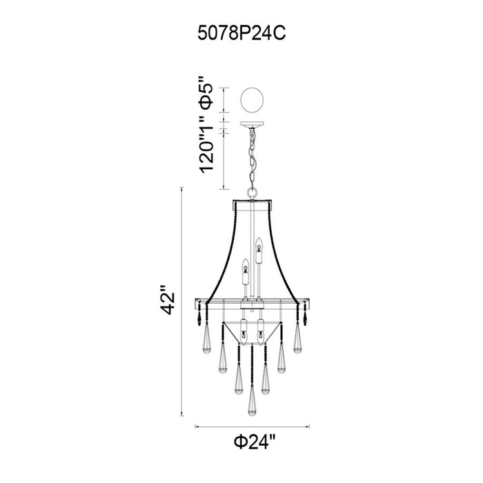 CWI Lighting Vast 13 Light Down Chandelier, Chrome