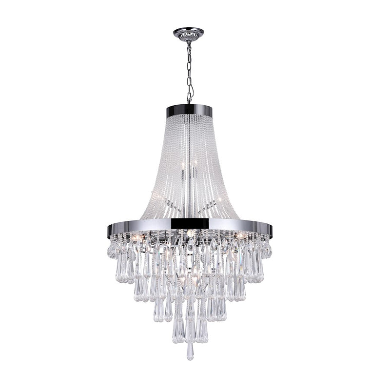 CWI Lighting Vast 17 Light Down Chandelier, Chrome