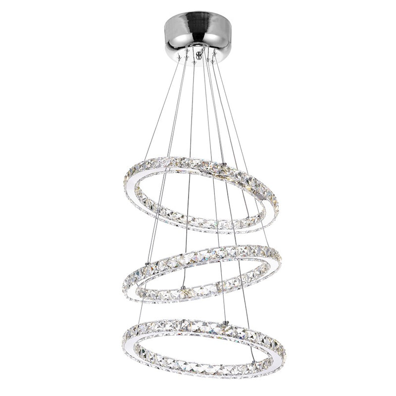 CWI Lighting Ring Chandelier, Stainless Steel 3R