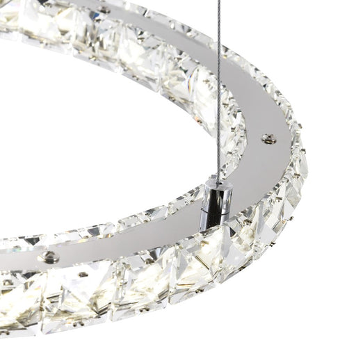 CWI Lighting Ring 20" Chandelier, Stainless Steel