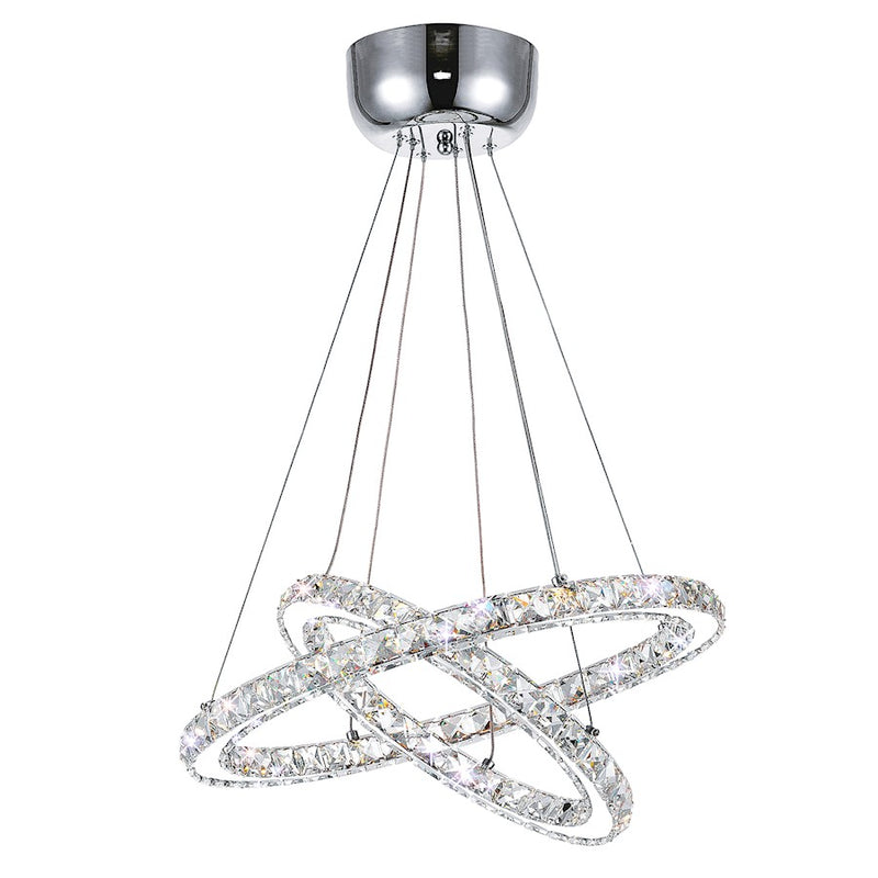CWI Lighting Ring 24" Chandelier, Stainless Steel