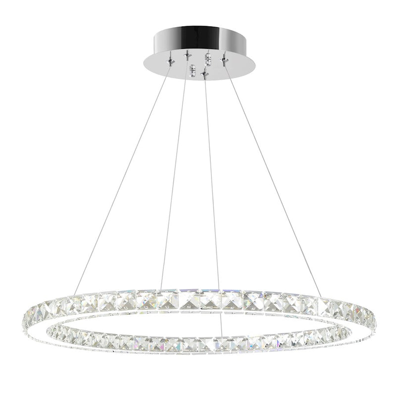 CWI Lighting Ring 24" R Chandelier, Stainless Steel