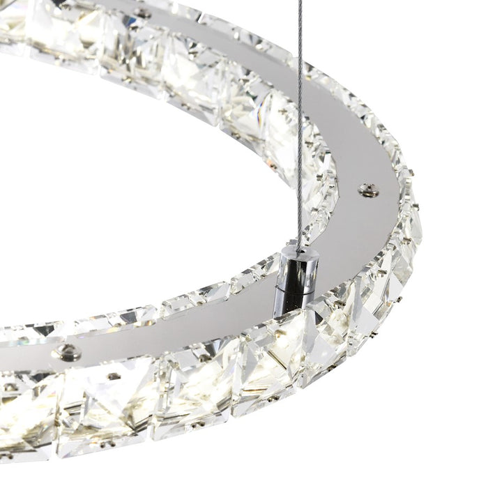 CWI Lighting Ring 24" R Chandelier, Stainless Steel