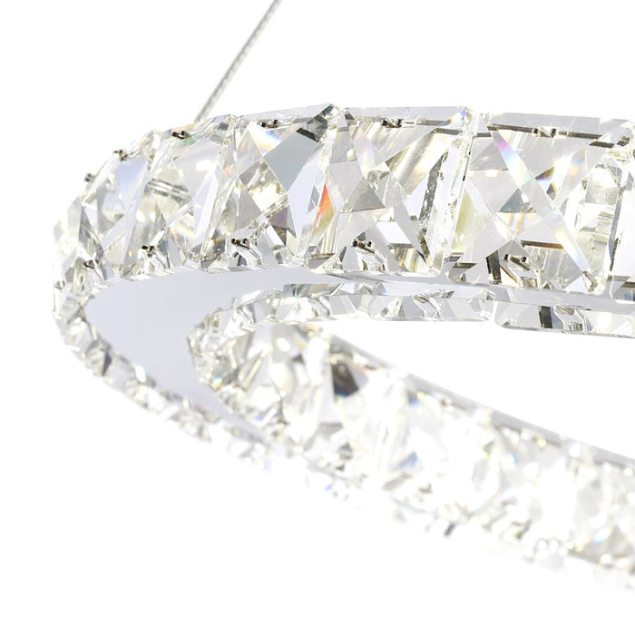 CWI Lighting Ring 24" R Chandelier, Stainless Steel