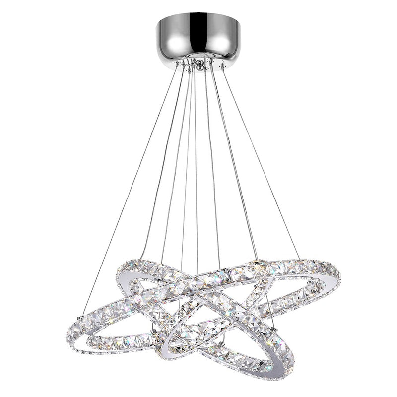 CWI Lighting Ring 32" 3R Chandelier, Stainless Steel