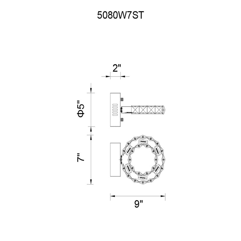 CWI Lighting Ring Wall Light, Stainless Steel