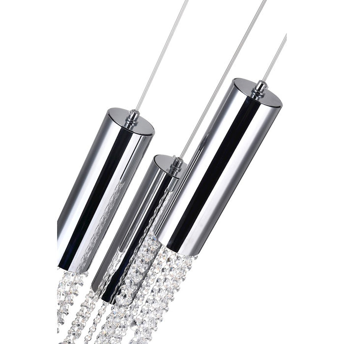 CWI Lighting Extended 3 Light Down Mini Pendant, Chrome