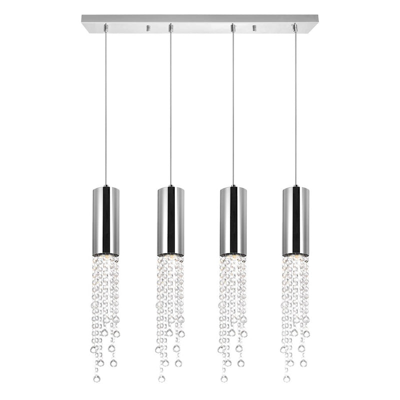 CWI Lighting Extended 4 Light Multi Light Pendant, Chrome