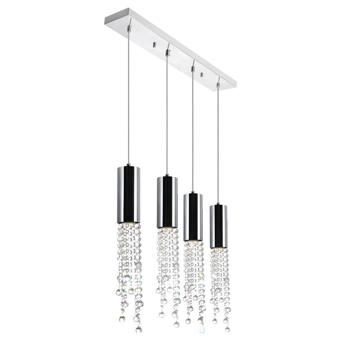 CWI Lighting Extended 4 Light Multi Light Pendant, Chrome