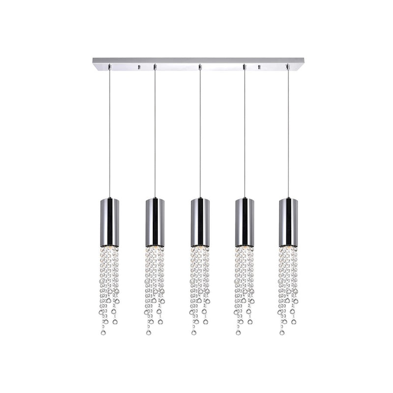 CWI Lighting Extended 5 Light Multi Light Pendant, Chrome