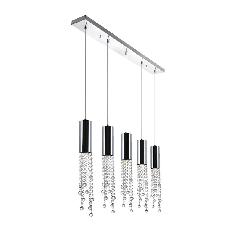 CWI Lighting Extended 5 Light Multi Light Pendant, Chrome